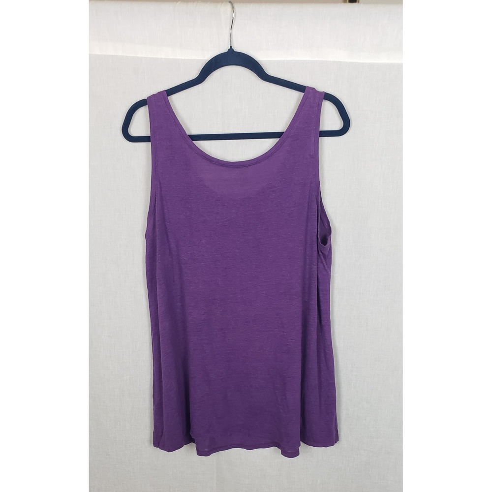 Eileen Fisher Purple 100% Linen Sleeveless Slub Tank Top L Quiet Luxury Fall - Picture 3 of 8